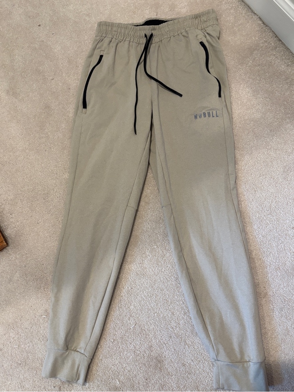 NOBULL Men’s Tan Joggers with Black Trim